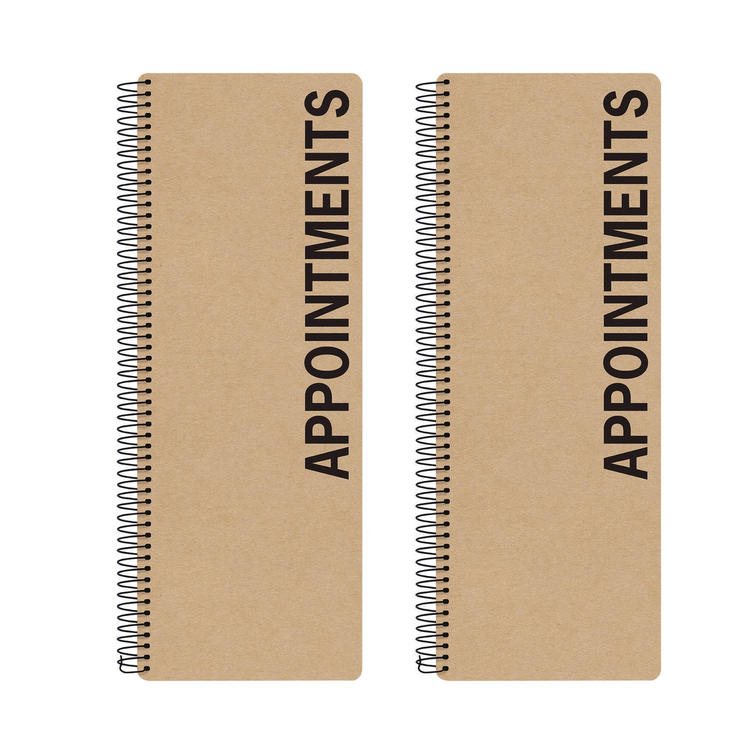 global-printed-products-daily-appointment-book-13-5-x-5-brown-cover-undated-2-pack-gpuspls0083_1